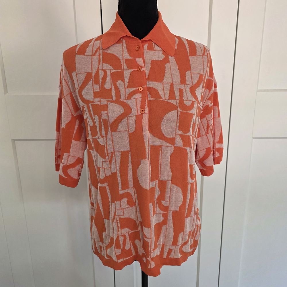 NWT Misirli Abstract Orange Women's Blouse